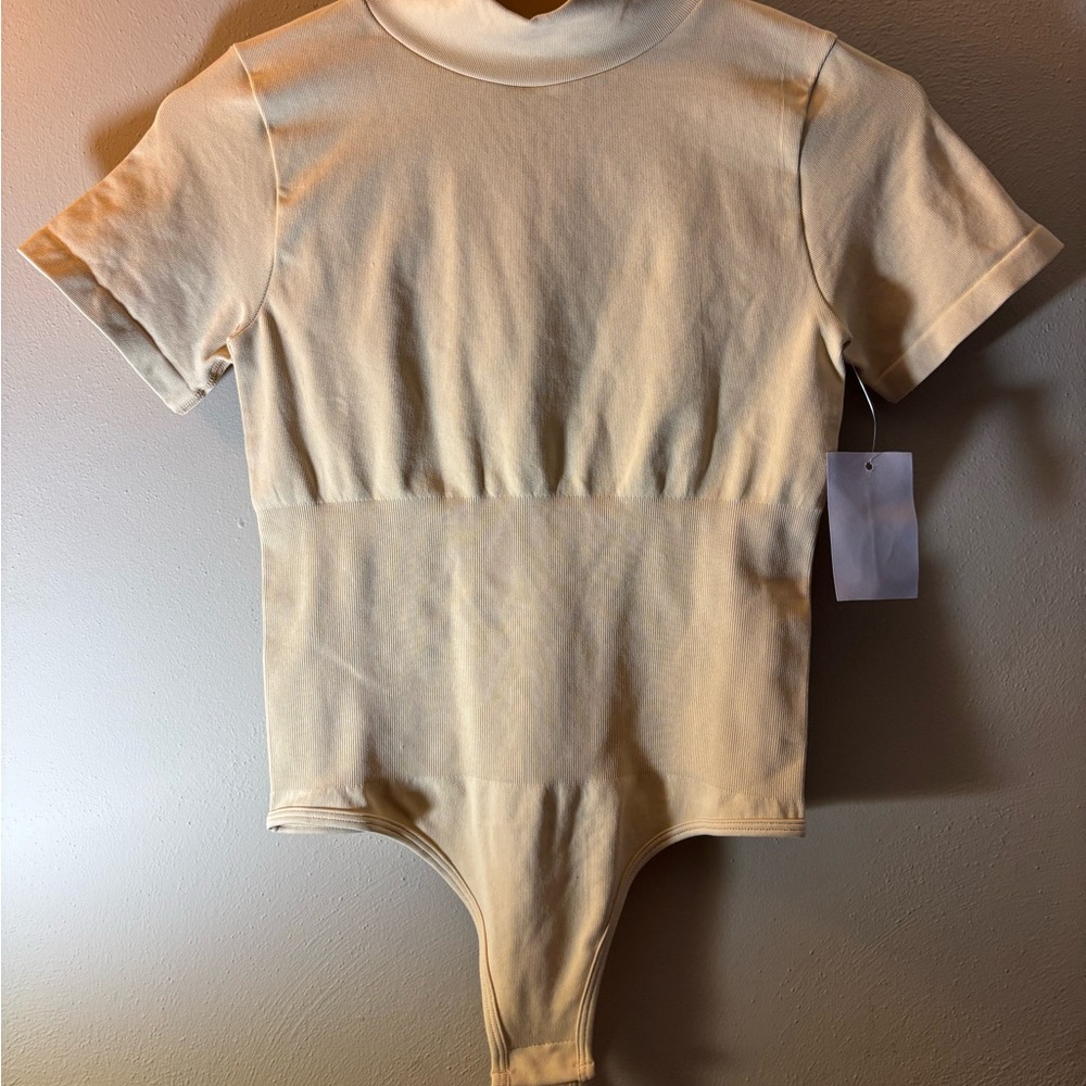 Cream Short Sleeve Bodysuit